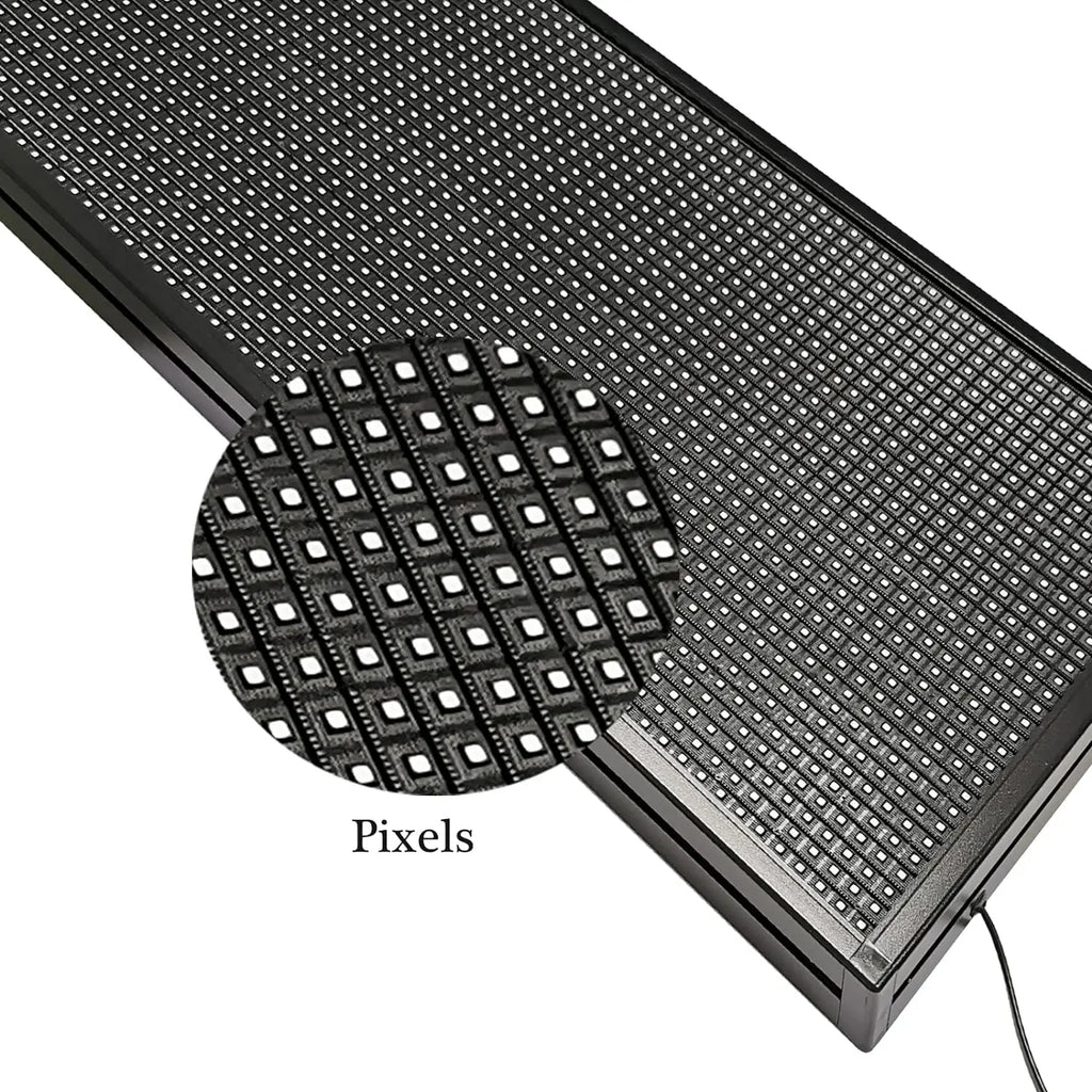 Programmable Led Sign Screen,Semi-Outdoor Digital Custom Word Scrolling  Message Board Wifi Display for Windows (1960x360mm)