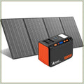 250W Portable Power Station 222Wh with 40W Solar Panel, Pure Sine Wave AC Outlet, Camping Emergency Backup, Lightweight Solar Generator for CPAP, Laptop, Fridge