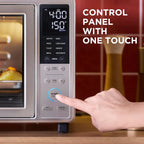 8-in-1 French Door Toaster Oven Air Fryer Combo, Compact 25QT Countertop with Infrared SpeedHeat, Stainless Steel