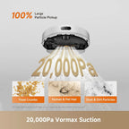 Robot Vacuum and Mop Combo with 20,000Pa Suction, Anti-Tangling Tech, Auto-Emptying Dock, Deep Carpet Cleaning