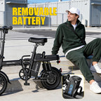 14'' Commuter Ebike 500W Motor, Removable Battery Max 19.9MPH Dural Disc Brake with  Two shock-absorbing models optional, Mini Electric Bicycle for Adults,College Students, Commuters & Urban Riding E-Bike