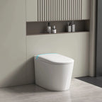 Auto Smart Toilet with Foot Sensor Flushing & Auto Open Lid, Heated Seat, IPX4 Waterproof, Female Wash & Warm Air Drying