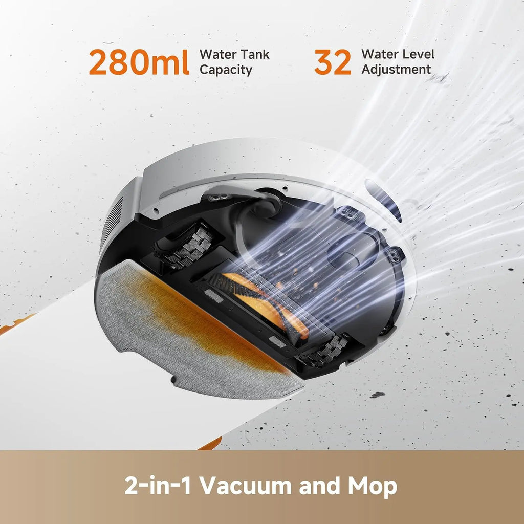 Robot Vacuum and Mop Combo with 20,000Pa Suction, Anti-Tangling Tech, Auto-Emptying Dock, Deep Carpet Cleaning