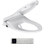 Bidet Toilet Seat, Elongated Electric Smart Heated Toilet Seat with Warm Water & Dryer, Self-Clean Nozzle, Night Light, Soft-Clo