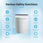 Smart One-Piece Bidet Toilet with Auto Flush, Heated Seat, Warm Water, Dry Function, Adjustable Temperature, Remote Control