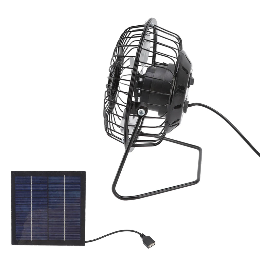 DC5v 2.5w Photovoltaic Solar Panel Set with Portable USB Cooling Fan Ventilation System For Greenhouses Trailers RVs