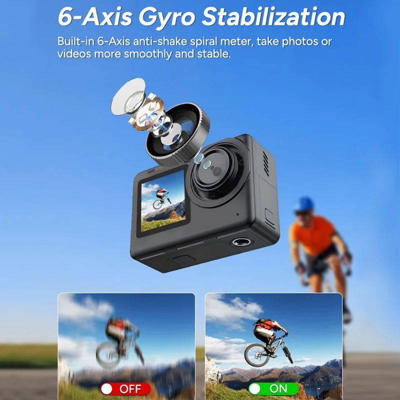 SJCAM SJ10 Pro Action Camera 4K Cam Active HDR Video Sports DV Dual Screen for Vlog Camera for Motor Bike
