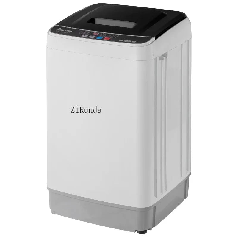 Full-Automatic Washing Machine Top Load Portable Compact Laundry Washer Spin with Drain Pump,10 programs 8 Water Level Selections with LED Display 17.8 Lbs Capacity, black