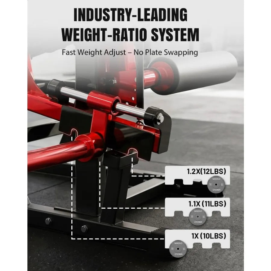 Leg Extension and Curl Machine, Adjustable Leg Curl Machine for Home Gym, Lying Leg Curl Machine with 1:1 Resistance System