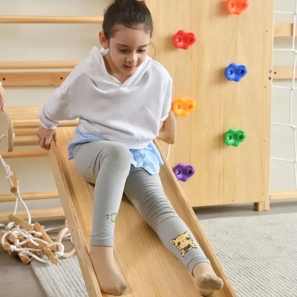All-in-One Ladder Wall Gym with Cargo Climber, Swing, Rope Ladder, Pull-Up Bar, and Slide - Suitable for Adults and Kids (79)