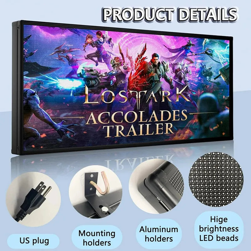 66x34 Inch P5 Outdoor LED Display, Waterproof WiFi USB Programmable Full Color Video Board for Shop