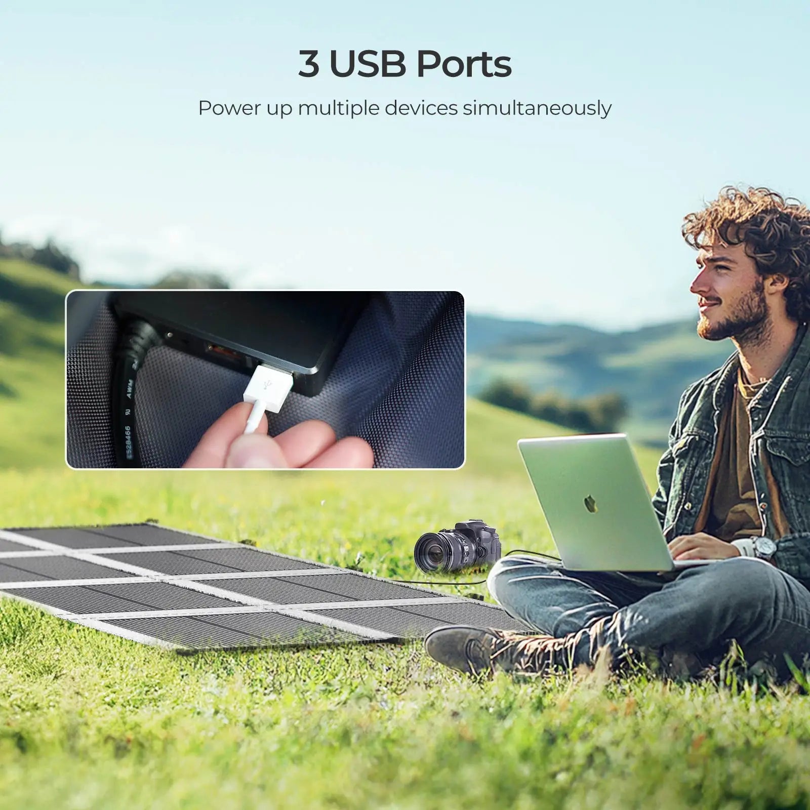 Renogy 200W Portable Solar Panel Blanket, 25% High Efficiency N-Type Solar Cell, Lightweight Foldable Solar Panel