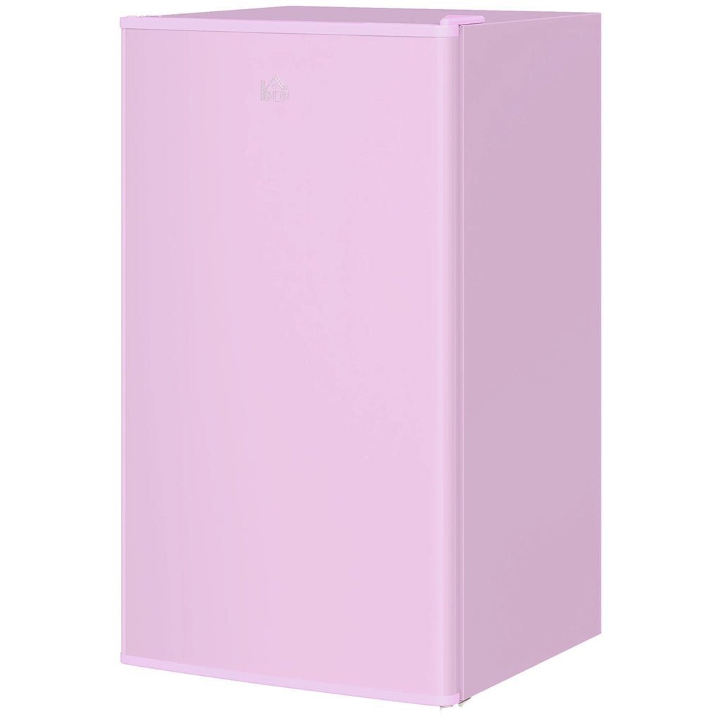 3.2 Cu.Ft Mini Fridge with Freezer, Single Door Compact Refrigerator with Adjustable Thermostat, Reversible Door, Pink