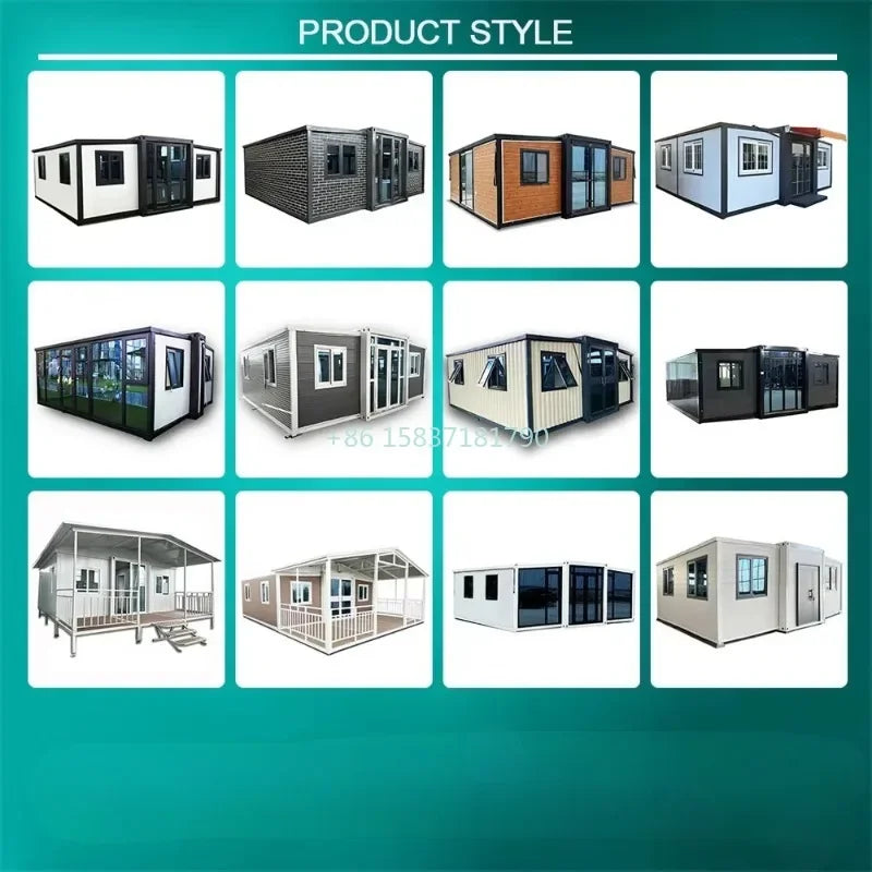 20Ft Container House Steel Mobile Modular Tiny Homes Container Expandable Prefabricated Folding House Container for Portugal