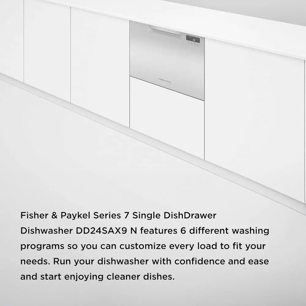 Series 7 Contemporary Single DishDrawer Dishwasher, Built-In Dishwashers - DD24SAX9 N Stainless Steel Dishwasher Machine, Flexib