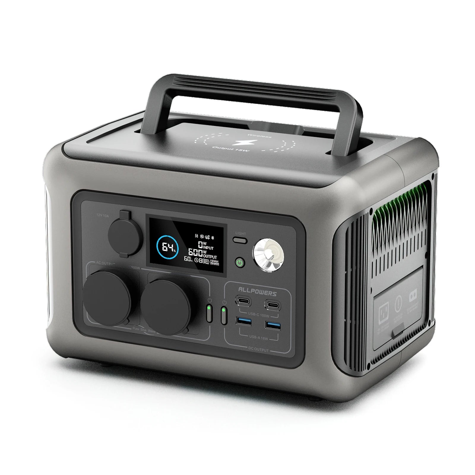 ALLPOWERS R600 Portable Power Station 600W 299Wh LiFePO4 Solar Generator UPS Battery Backup MPPT for Outdoor RV