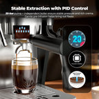 1pcs Semi-Automatic Espresso Coffee Machine With Built-In Burr Grinder & Milk Frother, Dual Boiler System, TFT Display, 20-Bar Pump Pressure, Professional Cappuccino & Latte Maker For Home Barista