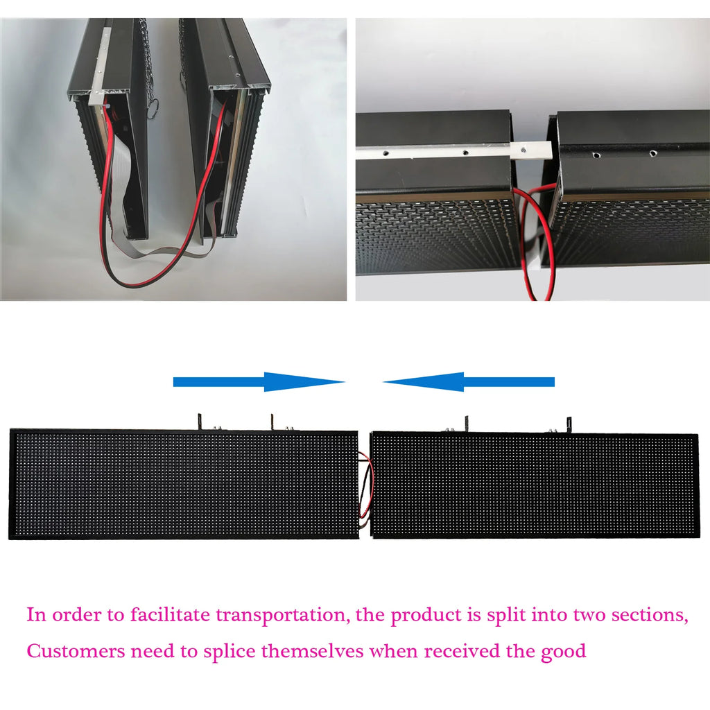 Programmable Led Sign Screen,Semi-Outdoor Digital Custom Word Scrolling  Message Board Wifi Display for Windows (1960x360mm)