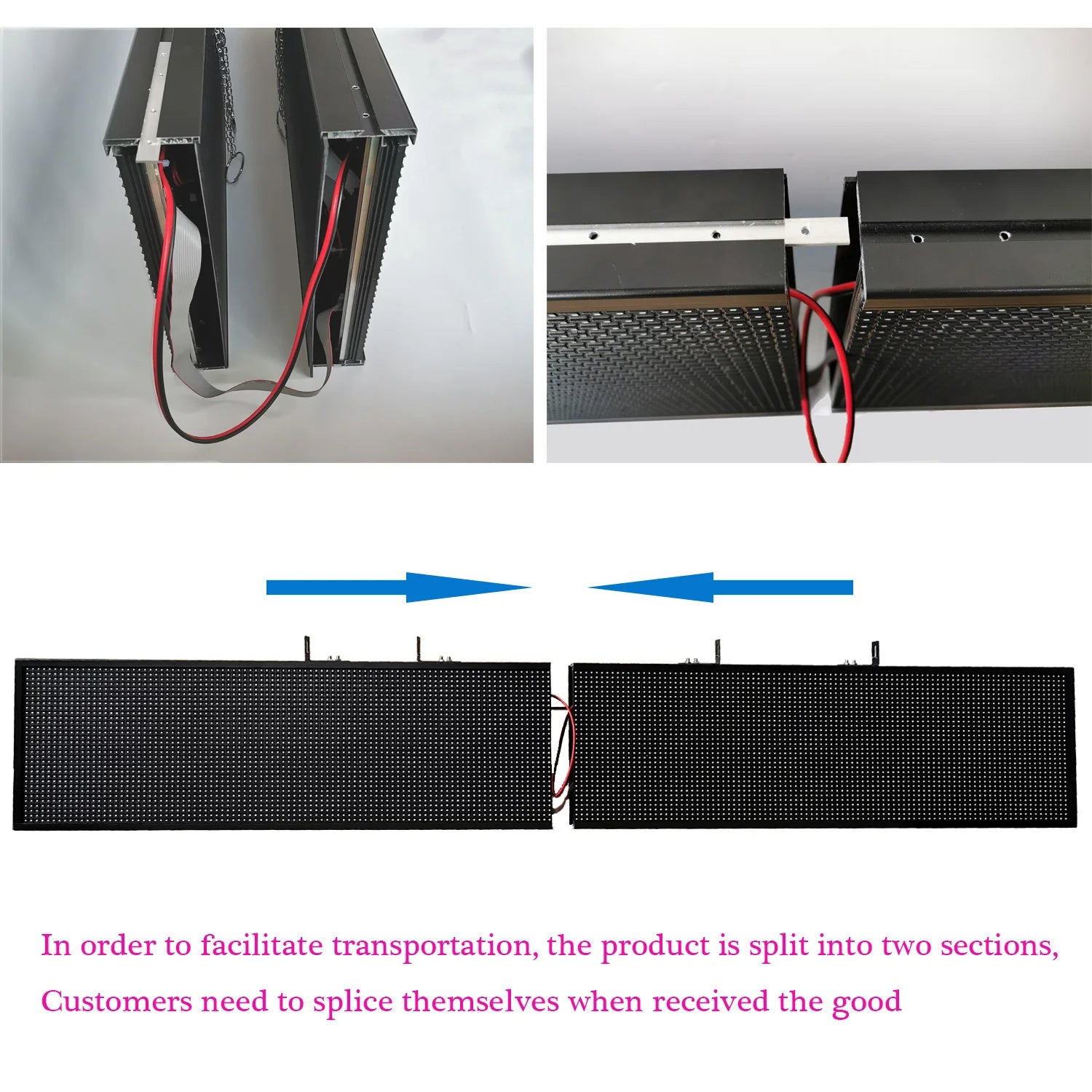 Programmable Led Sign Screen,Semi-Outdoor Digital Custom Word Scrolling  Message Board Wifi Display for Windows (1960x360mm)