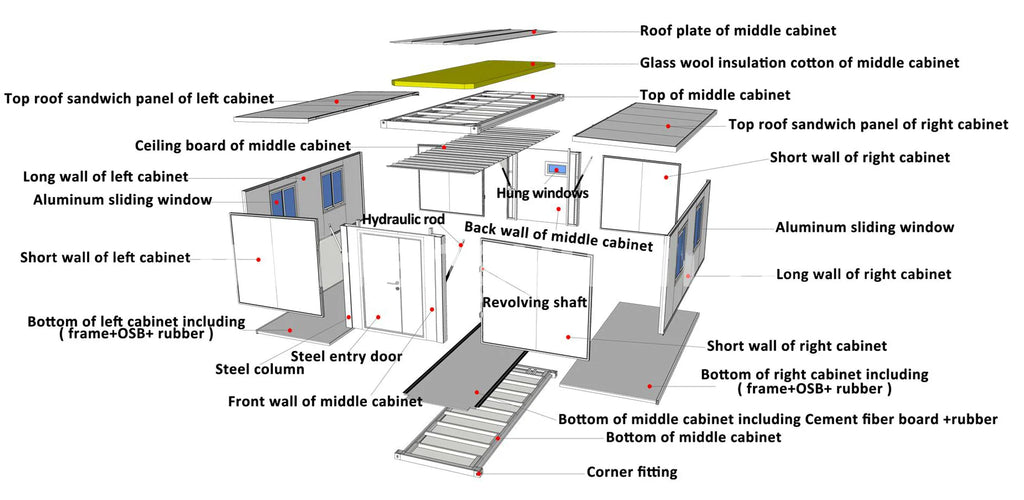 Customized Cheap Wholesale Price Hot Style Prefab Two Bedroom Cabin Trailer Mobile Wood Tiny Home House On Wheels Mobile Prefab