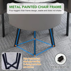 Elegant 5-Piece Dining Set or 4-Seat Round Kitchen Table with Upholstered Chairs & Metal Base, Space-Saving Furniture for Living