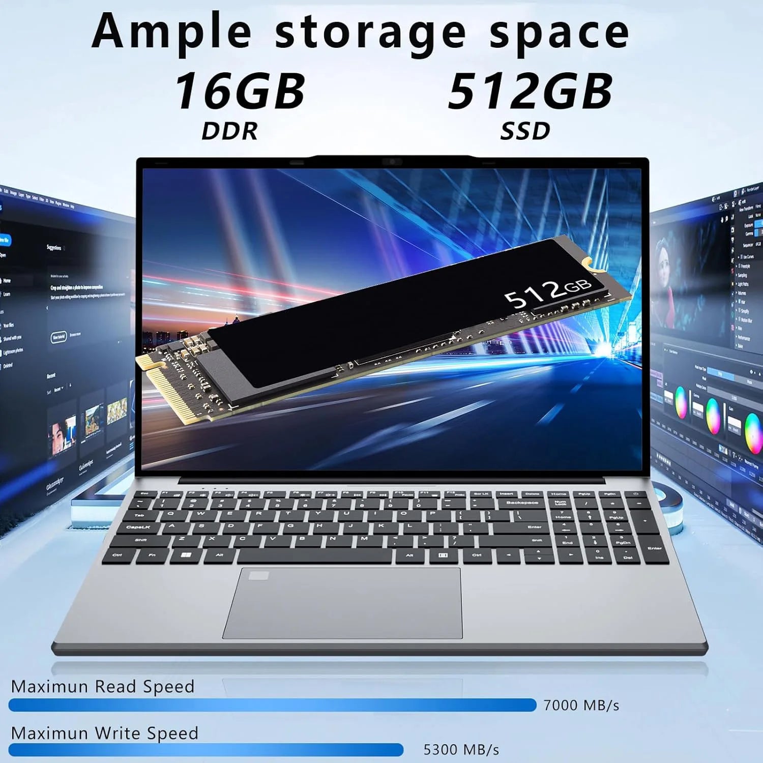 Xiaman 15.6" Intel Notebook PC Ultra Slim Laptop Intel Core i3-6100U 16GB RAM 1TB 2TB SSD Office Study Computer PC Windows 11