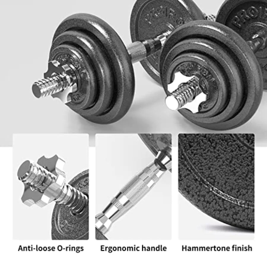20kg/30kg Adjustable Dumbbells Weights set for Men Women, Cast Iron Dumbell Barbells set, Strength Training Equipment Home Gym