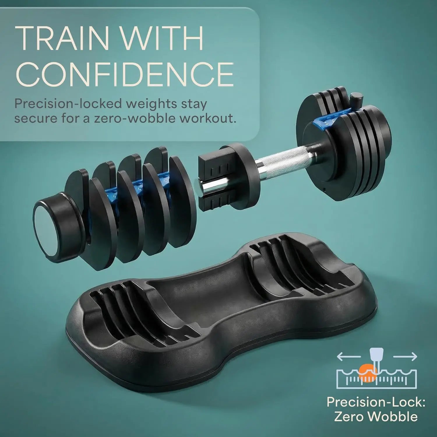 Adjustable Dumbbells Set 25 lbs Each with Rack, Quick-Change Weights 5-25 lbs for Home Gym Strength Training