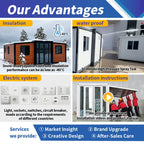 Luxury 1-4 Bedroom Extendable Modular Container Villa Foldable Portable Houses with Kitchen 20ft and 40ft Sizes Tiny Homes