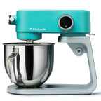 Heavy-Duty All-Metal Stand Mixer – 5.3-Quart Capacity, Quiet DC Motor, 8 Adjustable Speeds + Built-in Timer, Stainless Steel Attachments (Whisk, Beater, Dough Hook, Flat Beater), Multifunctional Power Hub for Optional Acces