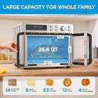 French Door Toaster Oven Air Fryer Combo, 10-in-1 26.4 QT Countertop Oven with 25% Faster Cooking and 90% Less Oil, Stainless