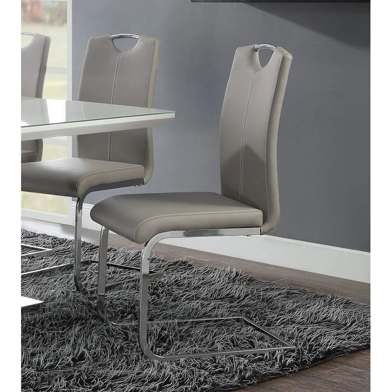 Contemporary 5-Piece Dining Set with Extendable Table and Metal Frame Chairs
