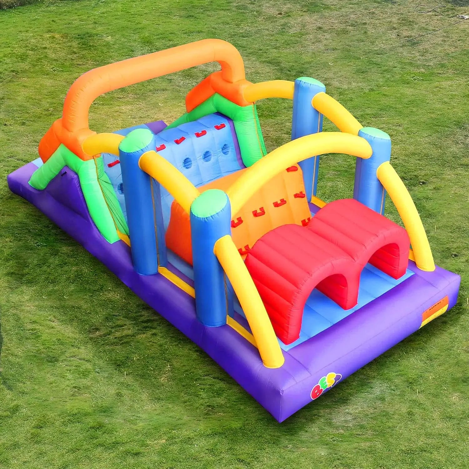 Inflatable Obstacle Course Bounce House Castle with Slides Bounce Area and Obstacles Inflatable Jumping Castle with Blower