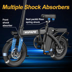 Folding Electric Bike for Adults, 750W Peak Motor 48V 15Ah Removable Battery E Bike, 30 Miles Range 20MPH Max Speed Foldable Ebike, Compact Fold Electric Bicycle for Commute Outdoor Exercise