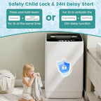 Fully Automatic Portable Washer with LED Display, 12 Cycles, 8 Water Levels, Large Capacity Combo Washer and Dryer