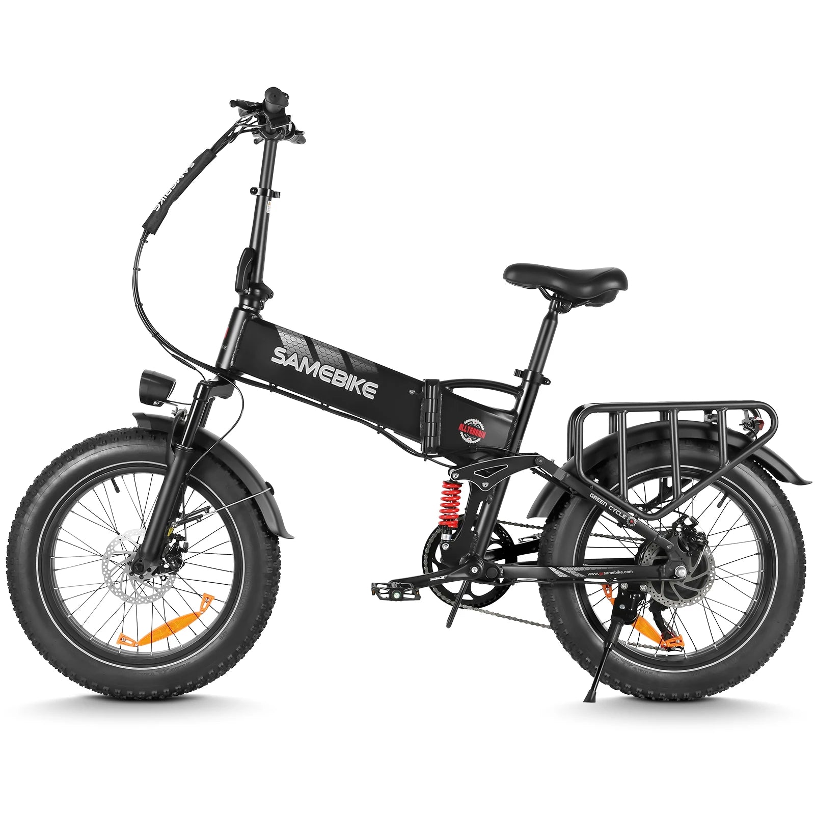 SAMEBIKE RS-A02Pro Folding Fat Tire Electric Bike 1000W All Terrain Snow Mountain Ebike For Adults 48V 15Ah High Capacity Battery Dual Suspension Off Road Adventure Bicycle