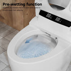 Smart Toilet with Tankless Bidet Wash, Auto Open Lid, 1.28 Gallons Auto Dual Flush, Heat Seat, Warm Wash/Dryer, Soft Closing
