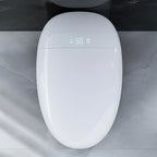 Sanyipace High-end 1000 Gram MaP Smart Toilet Seat and Bidet Extended Elliptical Shape Ergonomic Milky White Design ADA Height with Instant Heating Warm Water Auto Toilet