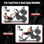 Dripex Leg Press Machine, Hack Squat Machine, Professional Leg Press Machines for Home Gym with 4 Weight Plate Storage Holders, Transport Wheels for Full Lower Body Workout-Weight Plates Not Included