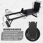 Foldable Reformer Pilates Machine with Adjustable Reformer Heights, Pilates Equipment with Piano Wire Spings and Jump Boards