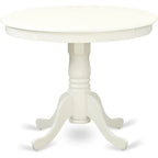 3-Piece Dining Set: Round Pedestal Table with 2 Chairs, 36x36, Linen White