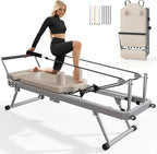 Foldable Pilates Reformer Machine for Home Gym, High - Strength Alloy Springs, Suitable for Beginners, Up to 400lbs