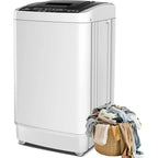 Compact 17.8 lbs Automatic Portable Washing Machine with 10 Programs, LED Display and Drain Pump, Ideal for RV, Dorm, and Home U