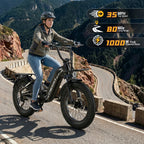 1000W Peak Step-Through Electric Bike for Adults, 20 Inch Fat Tire Commuter Ebike, 48V 20Ah Removable Battery 7-Speed Gear System Equipped with Wider Saddle Basket & Kickstand EK8