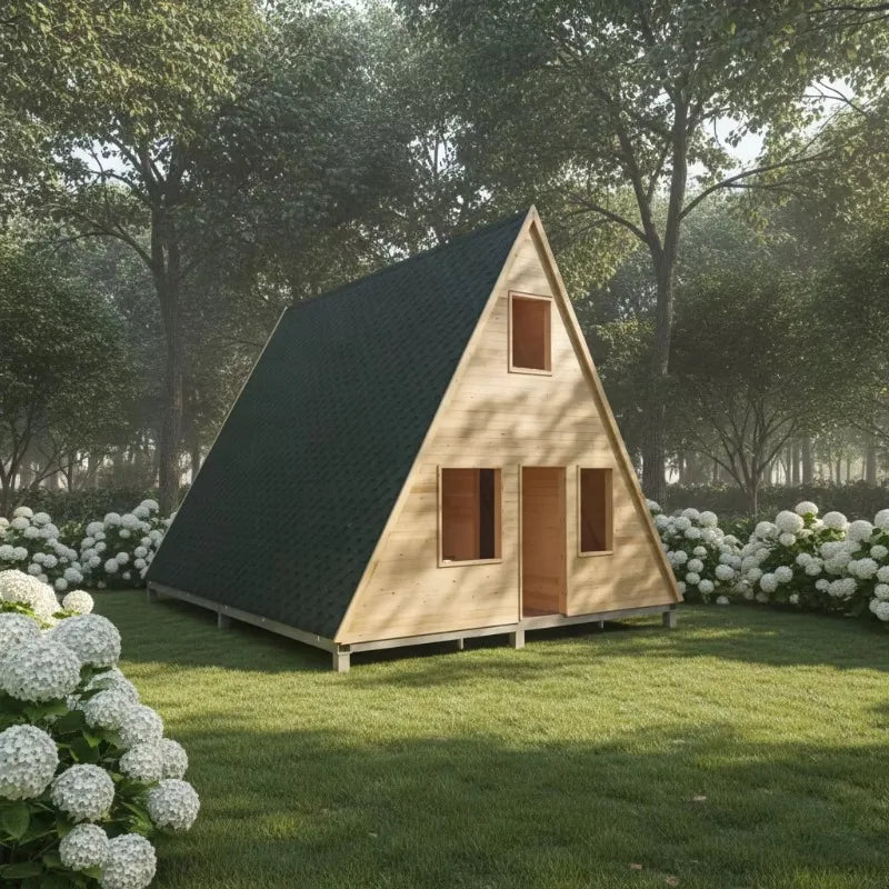 Triangle A Frame Portable Cabin House Modular Wooden Tiny Home Luxury Outdoor Living