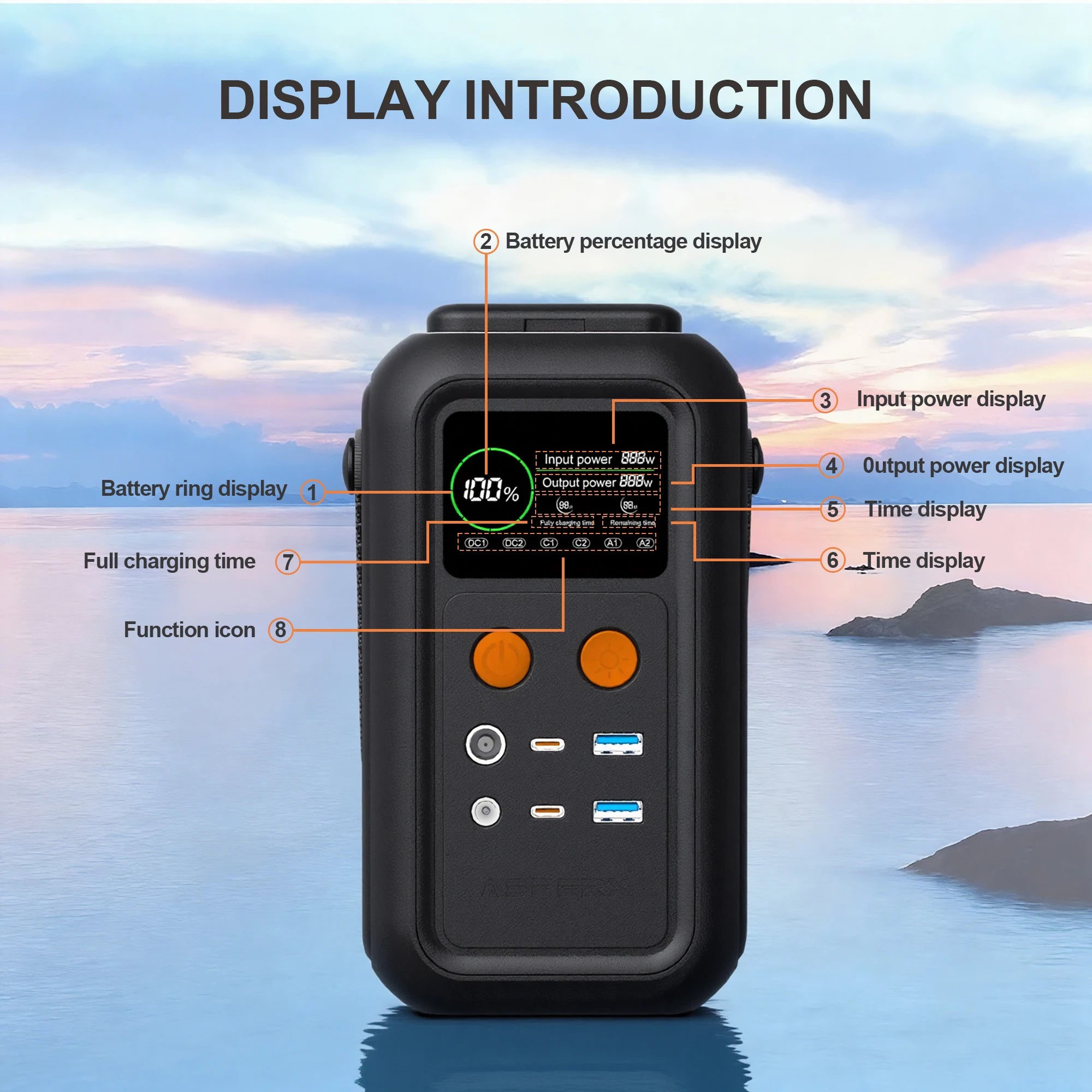 CTOLITY 192Wh Camping Power Station 200W Power Bank 60000mAh LiFePo4 Portable Charger Battery Outdoor Solar Generator Supply