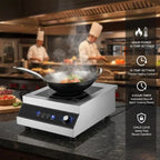 Portable Induction Cooktop, 5000W Commercial Induction Burner with 16 Temperature Settings, Stainless Steel Countertop Induction Hot Plate with 4H Timer, Child Lock, for Restaurant Cooking