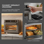 Convection Countertop Oven 25L For Kitchen Restaurant Office, 12-IN-1 Versatile Cooker 1700W Power Metal Housing Grill Pizza Pan Gloves Included 12-Slice Toast 12-Inch Pizza Capacity Professional Cooking Appliance