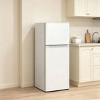 Compact 4 Cu.Ft Top-Freezer Refrigerator, Adjustable Thermostat, Reversible Door, Quiet Mini Fridge for Home, Dorm, Office, White