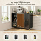 Elegant 47.2 Wide Coffee Bar Cabinet with Ridge Space, Gold Accents, and Wine Glass Rack for Home Storage